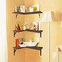 Four Pieces Dark Brown Corner Wall Mounted Shelves, thumbnail 3 of 7