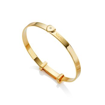 Personalised 18ct Gold Plated Diamond Bangle Baby Love Christening | Baptism | 1st Birthday | Engraved Jewellery, 3 of 5