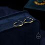 Twisted Strip Mobius Band Large Semi Hoop Stud Earrings In Sterling Silver, thumbnail 7 of 12