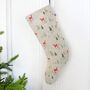 Christmas Reindeer Linen Stocking, thumbnail 3 of 4