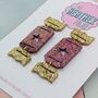 Christmas Cracker Glitzy Glitter Resin Christmas Earrings Red And Gold And Blue And Purple, thumbnail 4 of 8