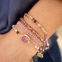 Adria Gold Beaded Pink Tourmaline Bracelet, thumbnail 1 of 3