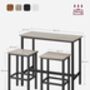 Dining Table Set Bar Stools Industrial Steel Frame, thumbnail 11 of 12