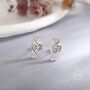 Sterling Silver Dna Molecular Structure Stud Earrings, thumbnail 1 of 12