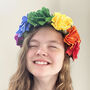 Oversized Rainbow Flower Crown, thumbnail 1 of 3