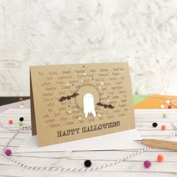 Happy Halloween Card With Ghost, 3 of 5