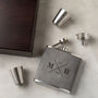 Personalised Engraved Hip Flask Gift Set For Him, thumbnail 4 of 7