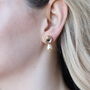 Large White Grey Round Oval Pearl Necklace And Earring Set, thumbnail 4 of 8