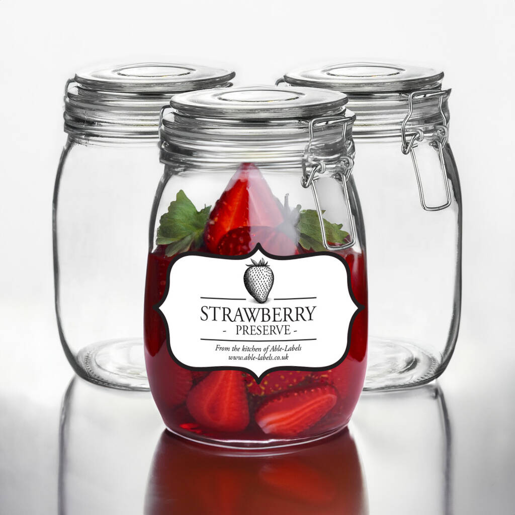 Glass Storage Jars With Personalised Labels By Able Labels