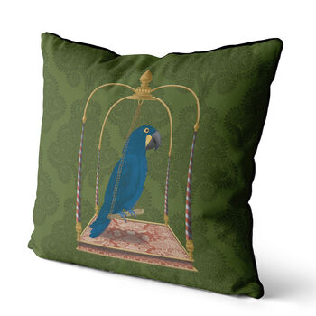 Tropical Cushion Blue Parrot On Green, Multiple Cols, 3 of 9