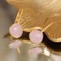 Gold Plated Faceted Pink Teardrop Earrings, thumbnail 3 of 4