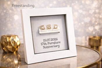 Personalised 17th Furniture Anniversary Love Sofa Frame Gift, 3 of 6