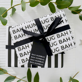 Bah Humbug Mixed Christmas Wrapping Paper Set, 2 of 4