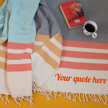 Personalised Cotton Throw, Second Anniversary Gift, 3 of 12