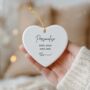 Personalised Ceramic Heart Bauble Keepsake, thumbnail 4 of 4