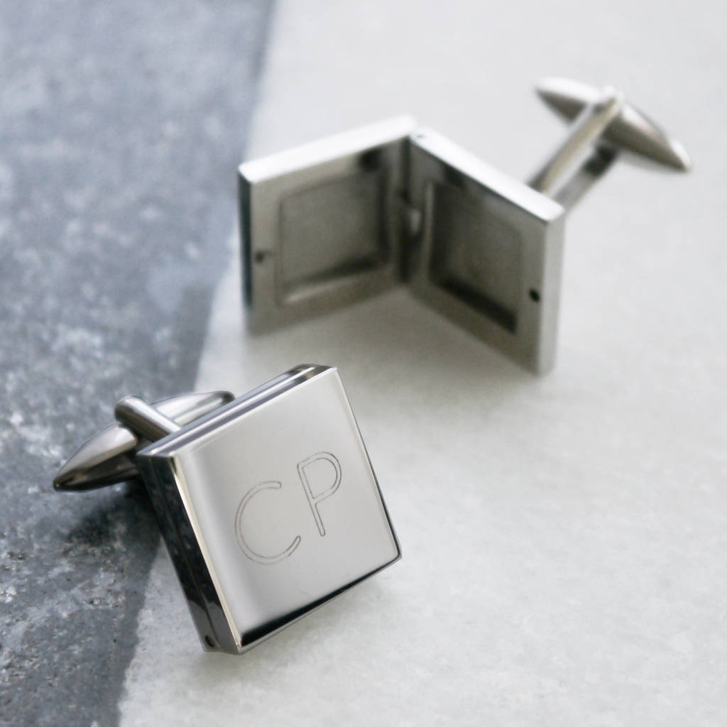 Image of Personalised Square Locket Cufflinks