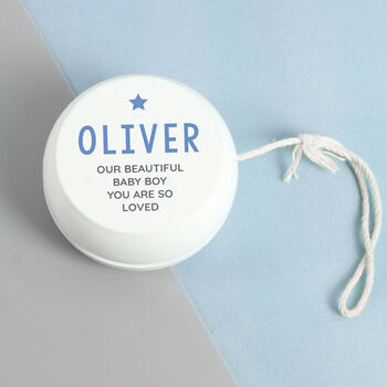 Personalised Blue Star Wooden Yoyo, 2 of 4