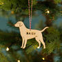 Personalised Wooden Dog Christmas Decoration, thumbnail 1 of 2