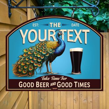 The Peacock Inn, Personalised Bar Sign, 5 of 12