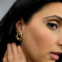 Bold Textured Doughnut Shaped Stud Gold Plated Earrings, thumbnail 2 of 3