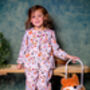 Girls Forest Friends Cotton Pyjama Set, thumbnail 2 of 6