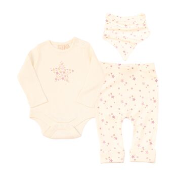 Baby Girls Pink Three Piece Stars Gift Set, 9 of 11