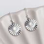 Sterling Silver Gemstone Sun Disc Dangly Earrings, thumbnail 3 of 9