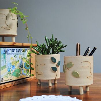 Face And Leaves Planter, Pencil Holder, Vase, 2 of 8