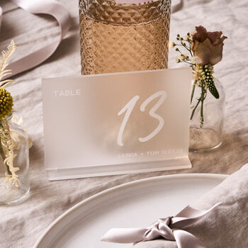 Personalised Frosted Wedding Table Numbers, 2 of 3