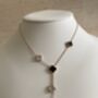 Double Sided Clover Long Necklace Rose Gold White Black, thumbnail 1 of 8