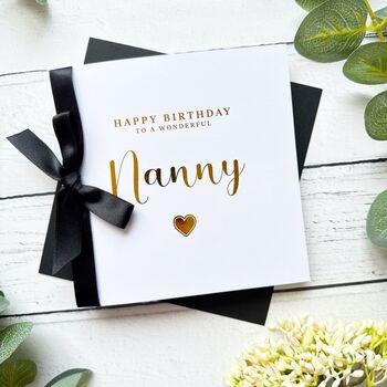 Personalised Black Foil Birthday Card Any Name, 4 of 11