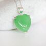 Sterling Silver Jade Heart Necklace, thumbnail 3 of 12
