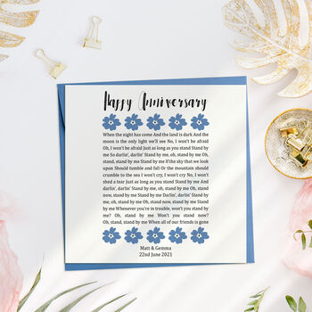 Personalised Floral Song Lyrics Card, 3 of 5