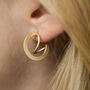 Matt Gold Colour Wave Geometric Stud Earrings, thumbnail 1 of 3