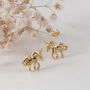 Gold Plated Unicorn Stud Earrings, thumbnail 2 of 11
