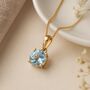 Personalised 9ct Gold Aquamarine Necklace March Birthstone, thumbnail 1 of 10