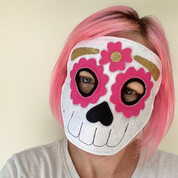 Felt Skull Halloween Skeleton Mask, 2 of 11