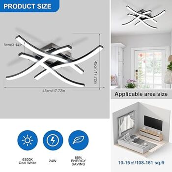 LED Ceiling Lights, Modern Dimmable Light With Remote, 11 of 12
