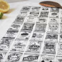 Crisp Packets Illustrated Black And White Tea Towel, thumbnail 8 of 11