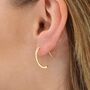 Gold Plated Sterling Silver Oval Pull Thru Earrings, thumbnail 1 of 6