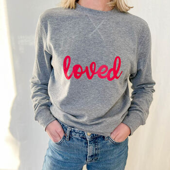 Personalised Loved Grey Sweatshirt, 2 of 4