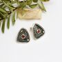 Sterling Silver Gemstone Celtic Warrior Shield Earrings, thumbnail 3 of 8