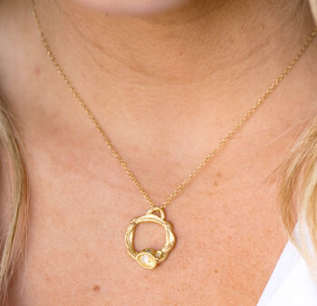 Moonstone And Gold Vermeil Plated Eternity Necklace, 2 of 9