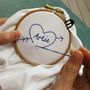 Personalised Love Heart Hand Embroidered T Shirt, thumbnail 4 of 8