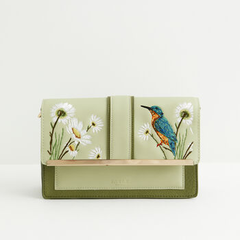 Embroidered Kingfisher Cross Body Bag, 5 of 8