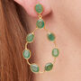 Emerald Stud Peardrop 18 K Gold Plated Silver Earrings, thumbnail 3 of 11