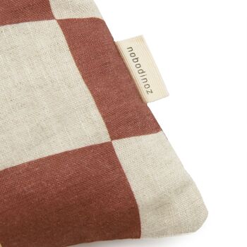 Vibes Rectangular Cushion Maroon Checks Fruit, 2 of 3