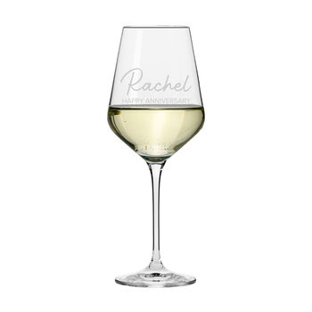 Personalised Happy Anniversary Wine Glass, 3 of 3