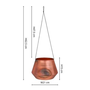 Aged Copper Hanging Planter, 3 of 4