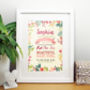 Personalised Floral Birth Details Print, thumbnail 5 of 7